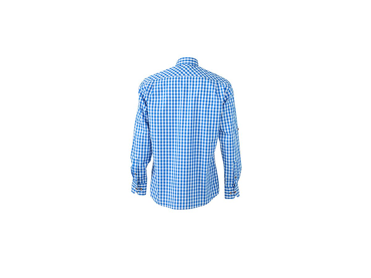 JN Mens Traditional Shirt JN638 100% BW, royal/white, Größe XL