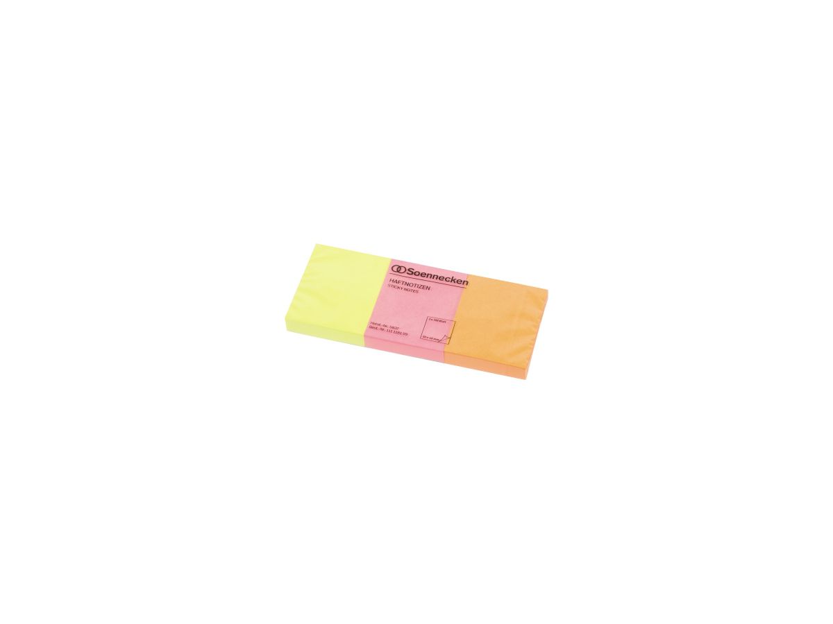 Soennecken Haftnotiz 5837 50x40mm neonfarben 3x100Blatt 3 St./Pack.
