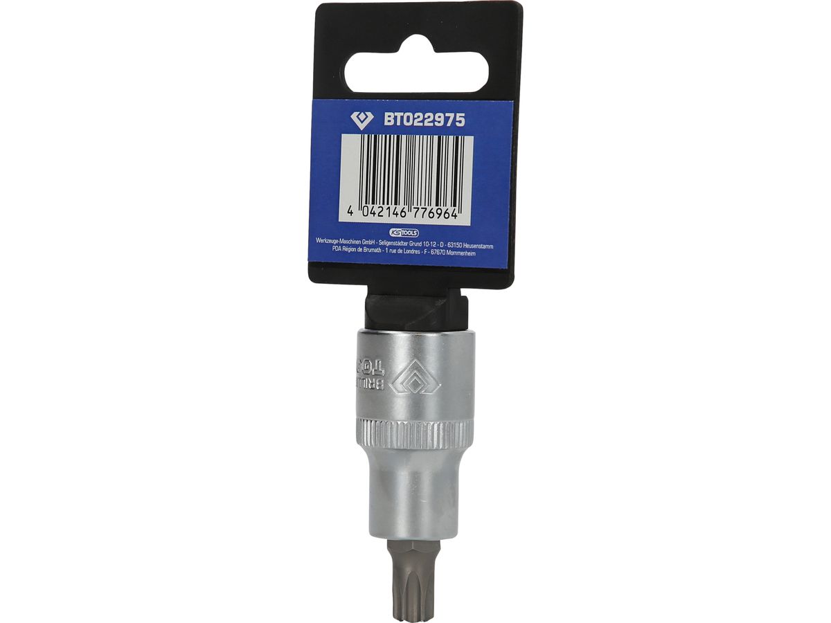 BRILLIANT TOOLS 1/2" Bit-Schrauben- dreher-Einsatz,TORX, 55mm, TX45