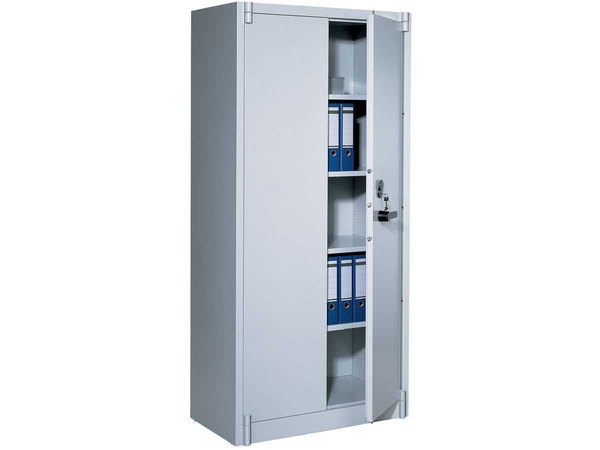 Feuergeschützter Stahlschrank. 1950x930x500 mm 2 Türen RAL 7035