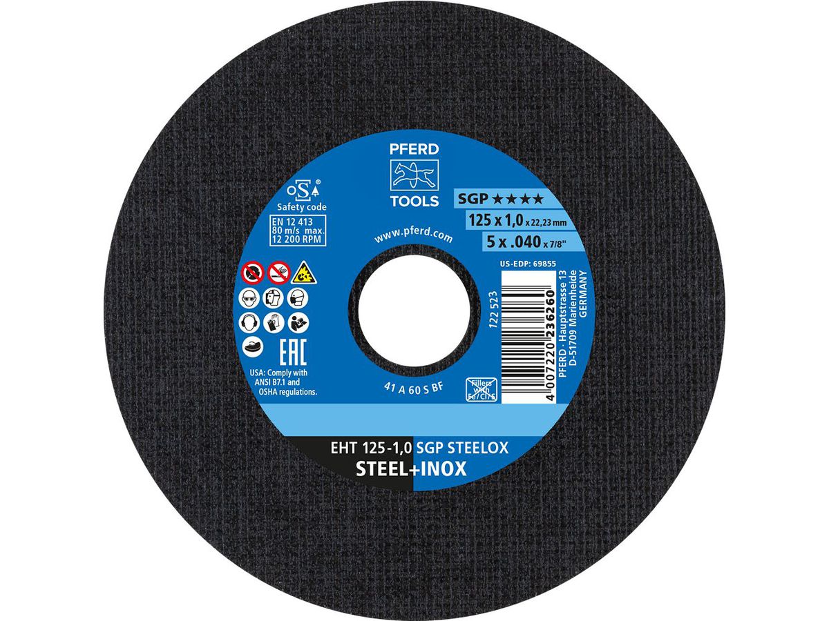 PFERD Trennscheibe EHT 125-1,0 A60 S SGP-Inox