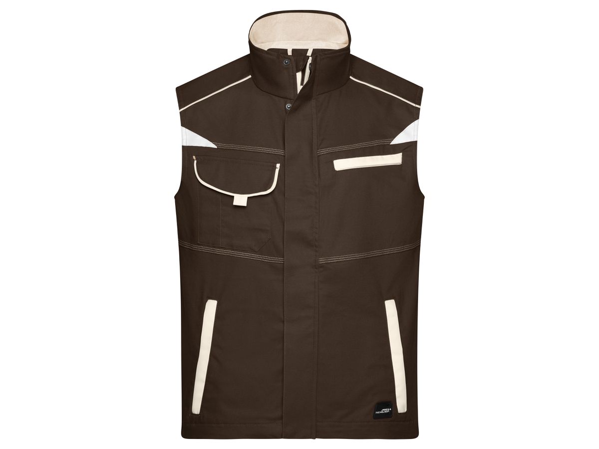 JN Workwear Vest - COLOR - JN850 brown/stone, Größe XS