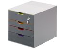 DURABLE Schubladenbox VARICOLOR Safe 760627 Schloss 4Fächer gr/fb