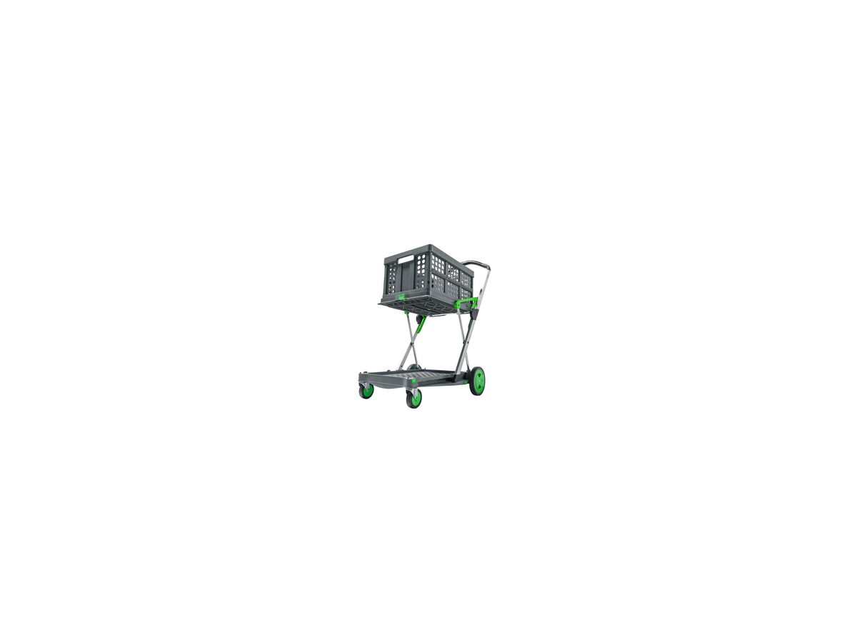Klapptrolley Kunststoff/Aluminium grau/grün