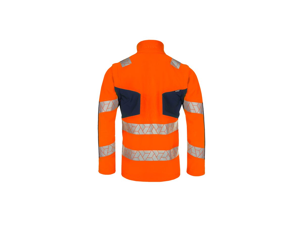 SIOEN SYNC Warnschutz Softshell-Jacke Gr. XS, hi-vis or/marine, Kl. 2 LEDSTART