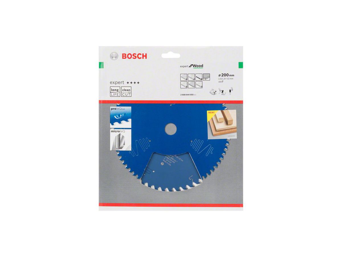 BOSCH Kreissägeblatt Expert for Wood 200x32x2,8/1,8 mm, 48 Z