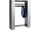 Garderobe offen RAL 7035 1950x1430x480mm 2Schränke
