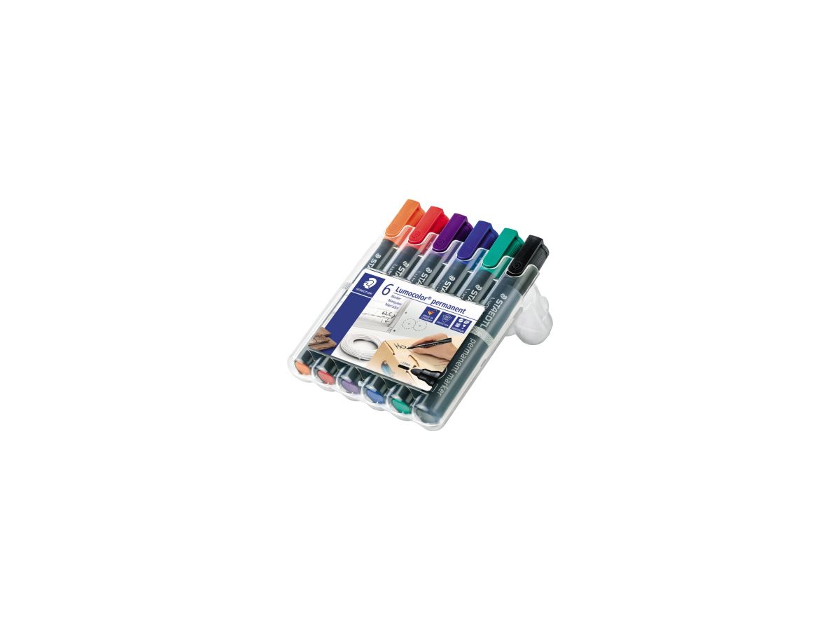 STAEDTLER Permanentmaker Lumocolor 352 WP6 2mm sortiert 6 St./Pack.