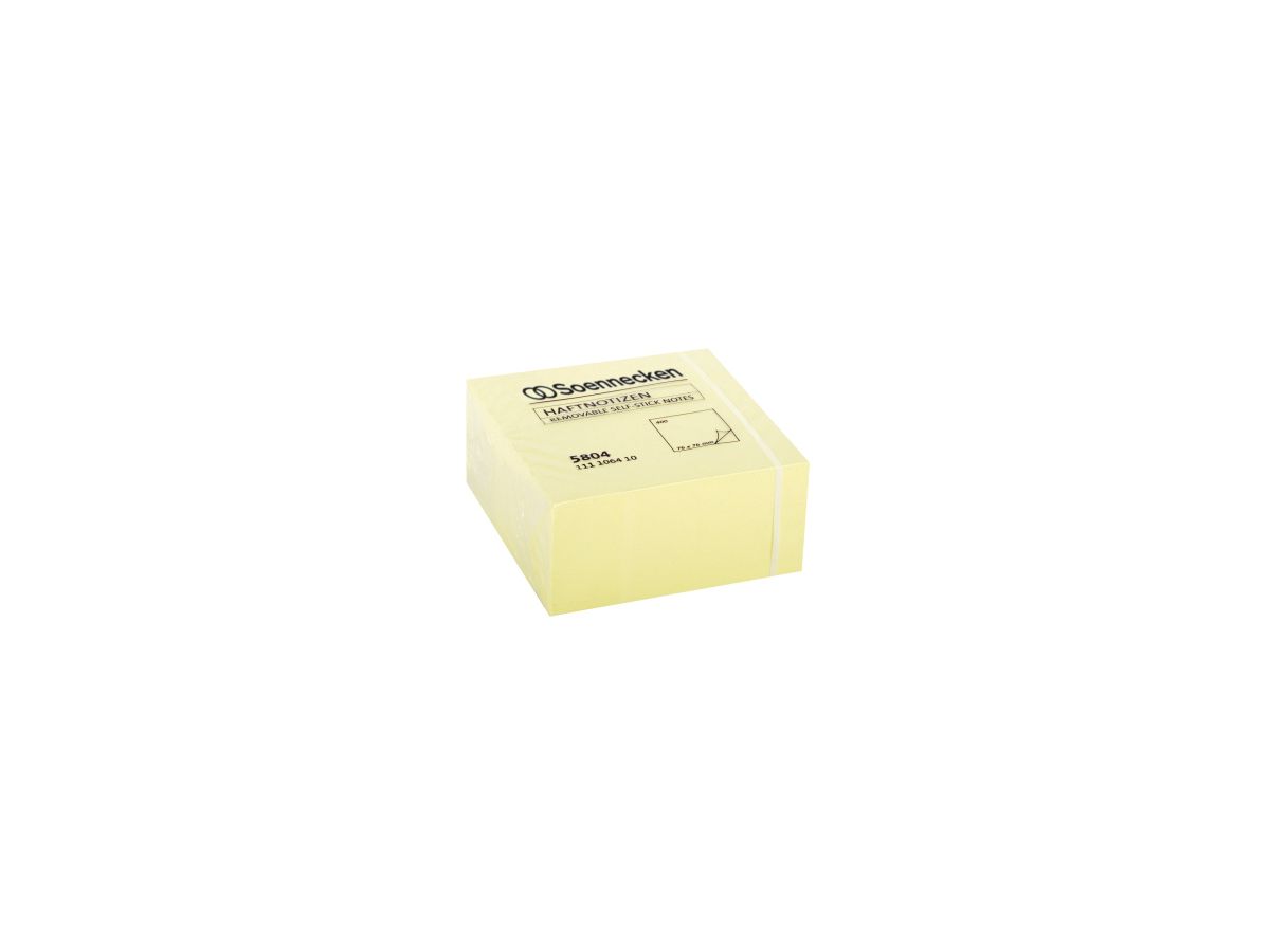 Soennecken Haftnotizwürfel 5804 76x76x47mm 400Blatt gelb