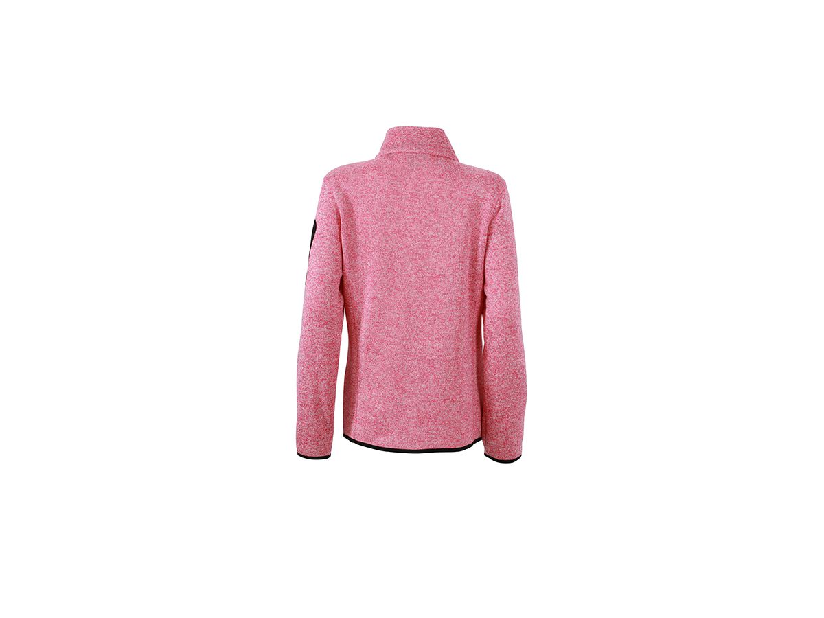 JN Ladies Knitted Fleece Jacket JN761 100%PES, pink-melange/off-white, Größe L