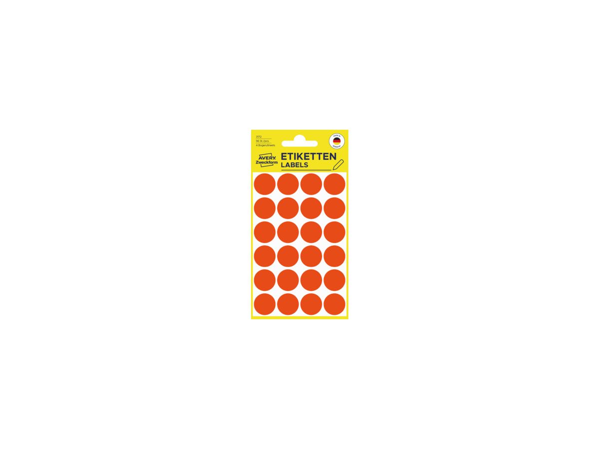 Avery Zweckform Markierungspunkt 3172 18mm leuchtrot 96 St./Pack.