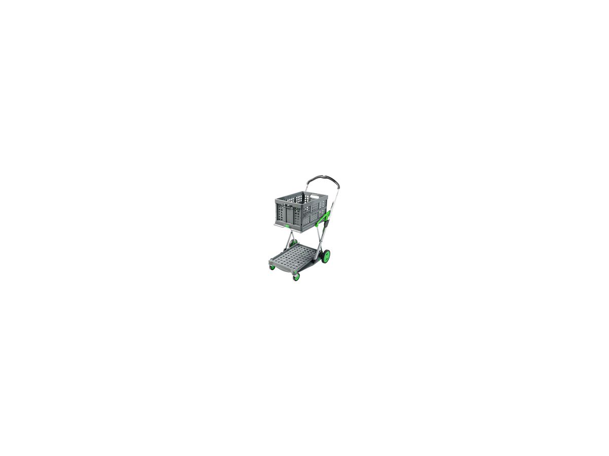 Klapptrolley Kunststoff/Aluminium grau/grün