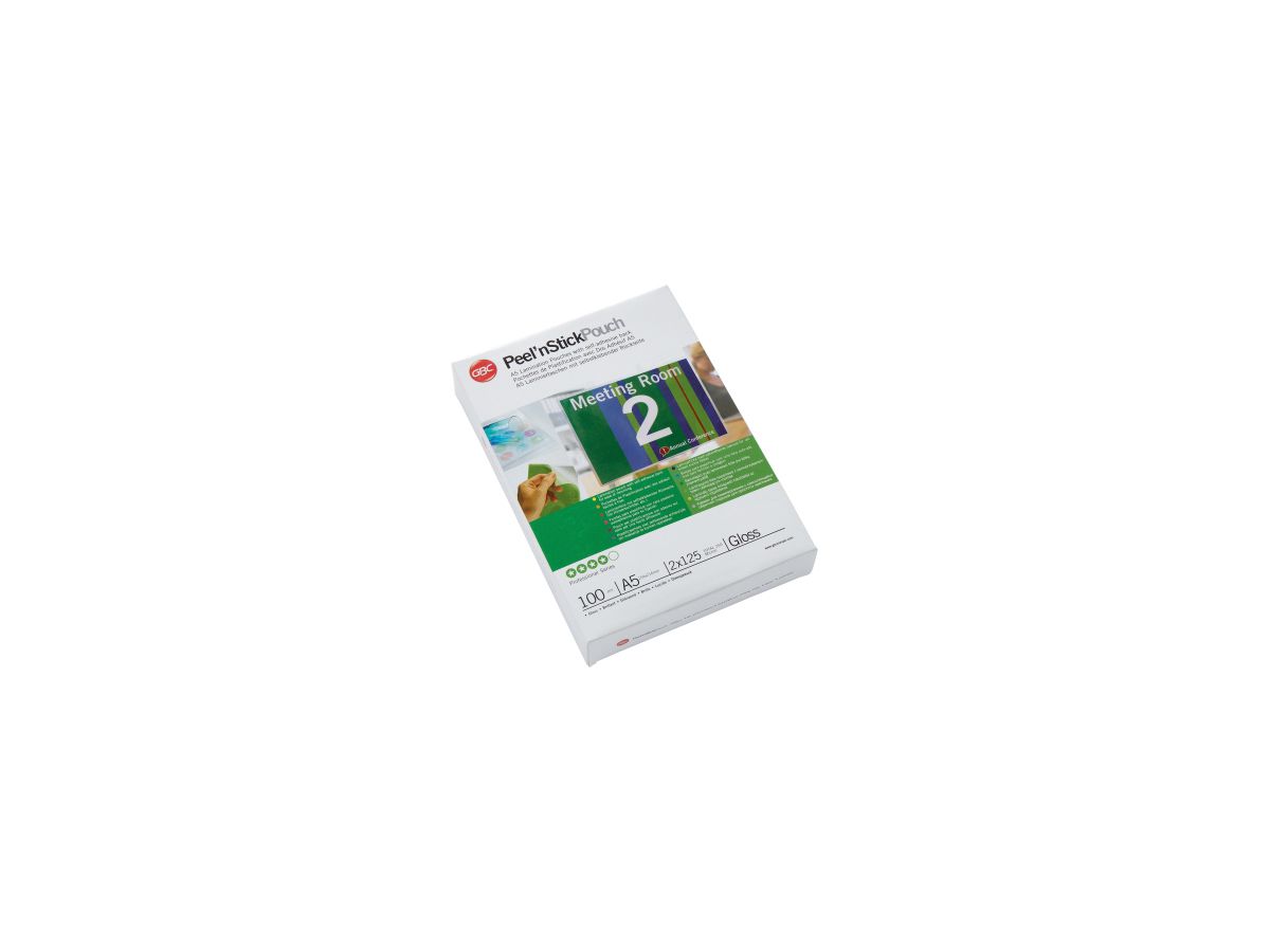 GBC Folientasche PeelNStickPouch 3747244 DIN A5 125mic 100 St./Pack.
