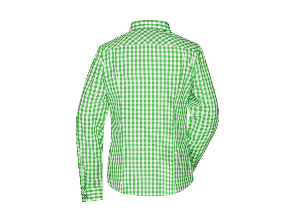 JN Ladies Traditional Shirt JN637 100% BW, green/white, Größe L