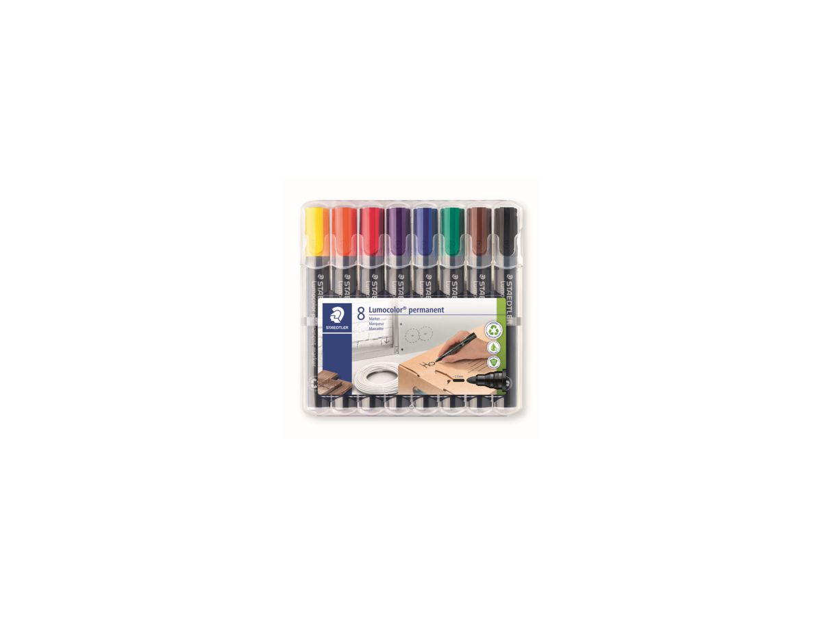 STAEDTLER Permanentmaker Lumocolor 352 WP8 2mm sortiert 8 St./Pack.