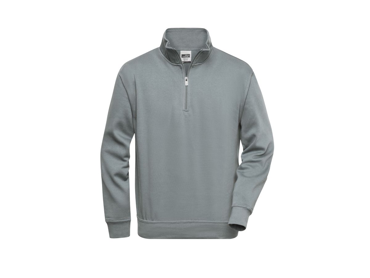 JN Workwear Half Zip Sweat JN831 70%BW/30%PES, dark-grey, Größe 6XL