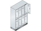 CP Double deck locker with base 1800x1590x500, 4x2, grey/grey