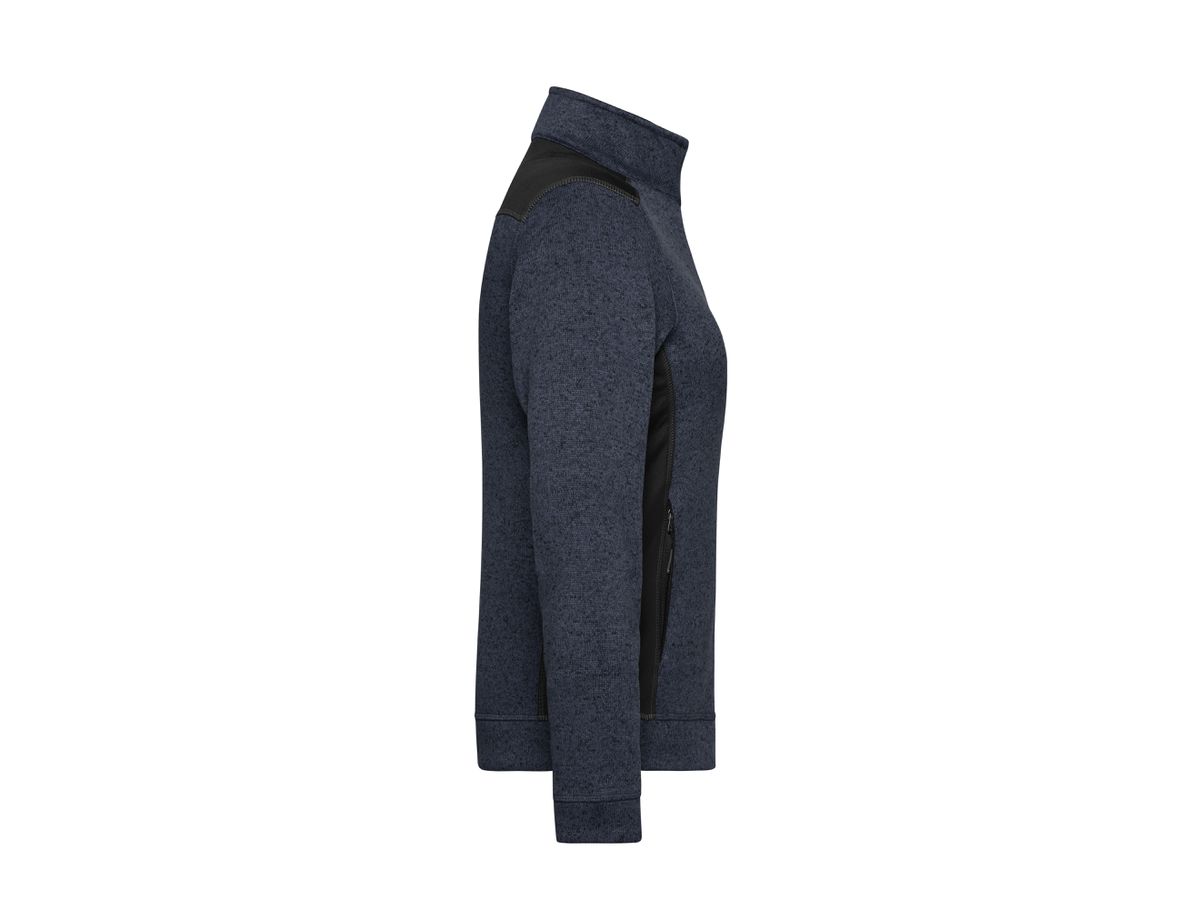 JN Strickfleece Jacke carbon-melange/bl. 100% Polyester 280g/m JN 861 Gr. 2XL