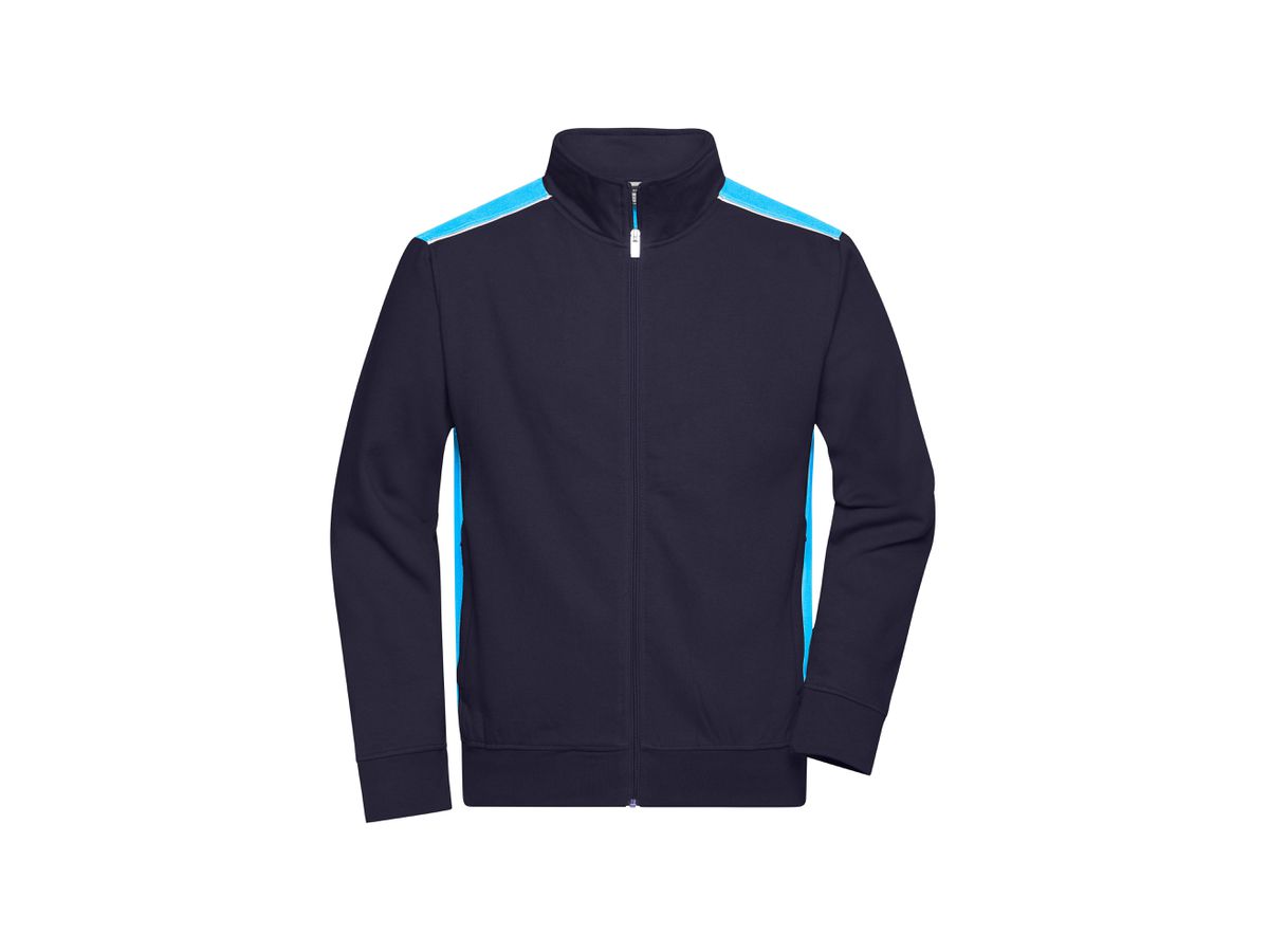 JN Herren Sweat-Jacke JN870 navy/turquoise, Größe XS