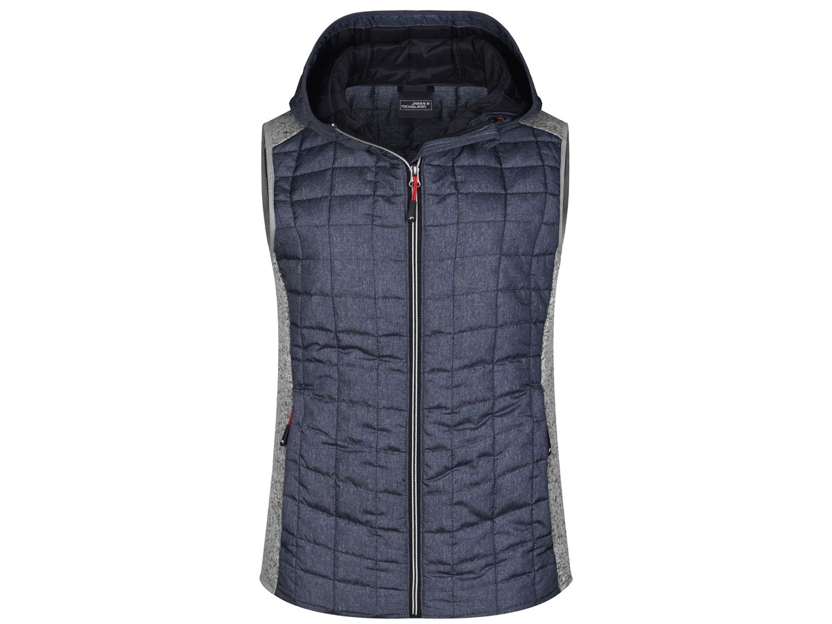 JN Ladies' Knitted Hybrid Vest JN767 light-mel./anthr.-mel., Größe M