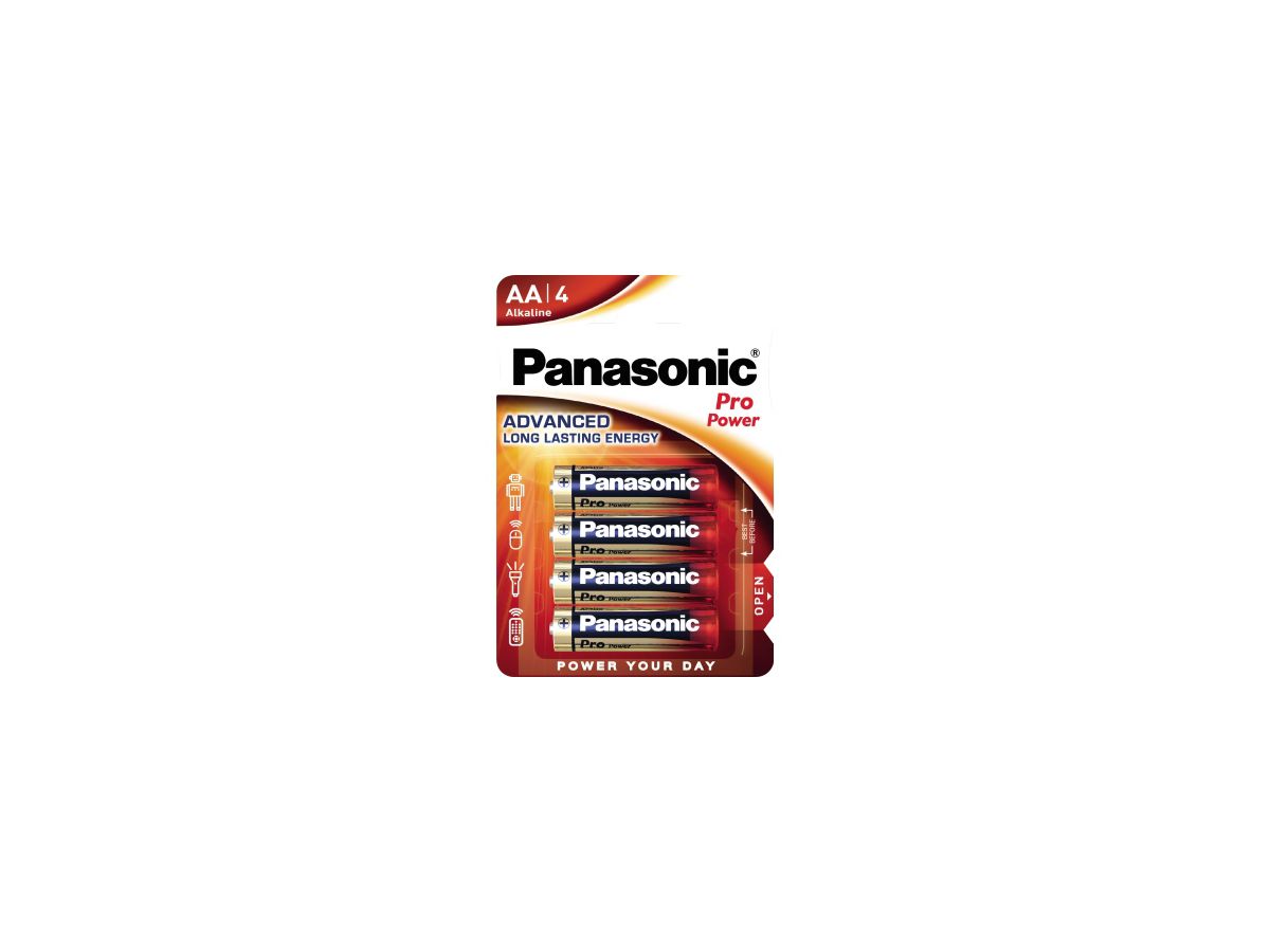 Panasonic Batterie LR6PPG/4BP Alkaline Mignon AA LR06 4 St./Pack.