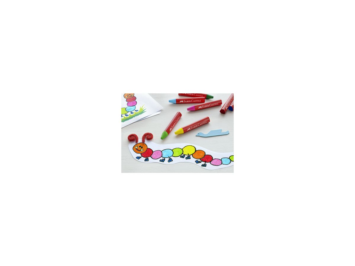 Faber-Castell Wachsmalstift Jumbo 120011 farbig sortiert 12 St./Pack.