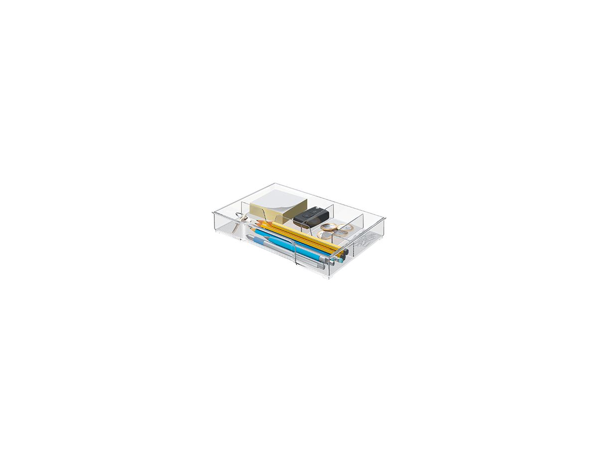 Leitz Schubladeneinsatz 52150002 16,7x24,7x3,5cm 4Fächer PS glasklar