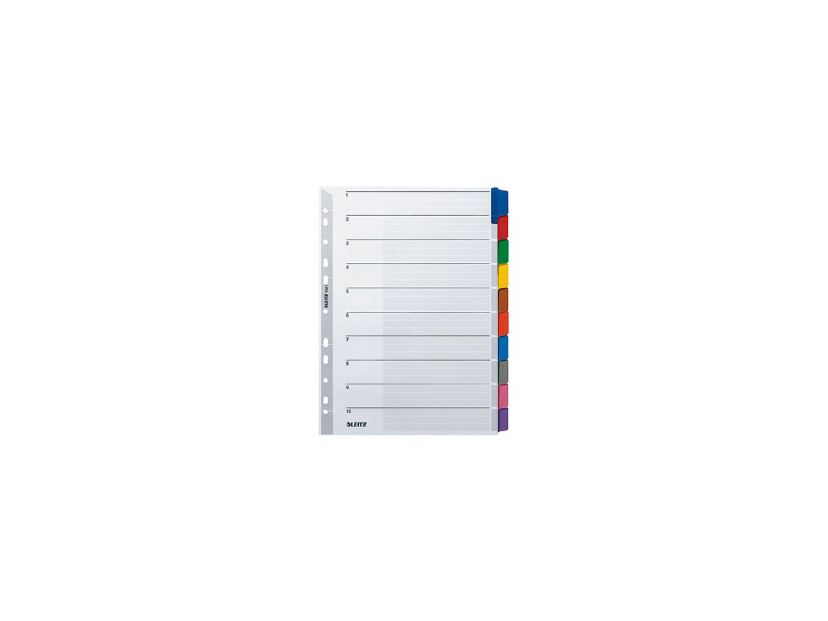 Leitz Register 43210000 DIN A4 blanko volle Höhe 160g Karton grau