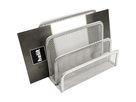 helit Briefständer Mesh H2518300 14x7x9,7cm 3Fächer Metall silber