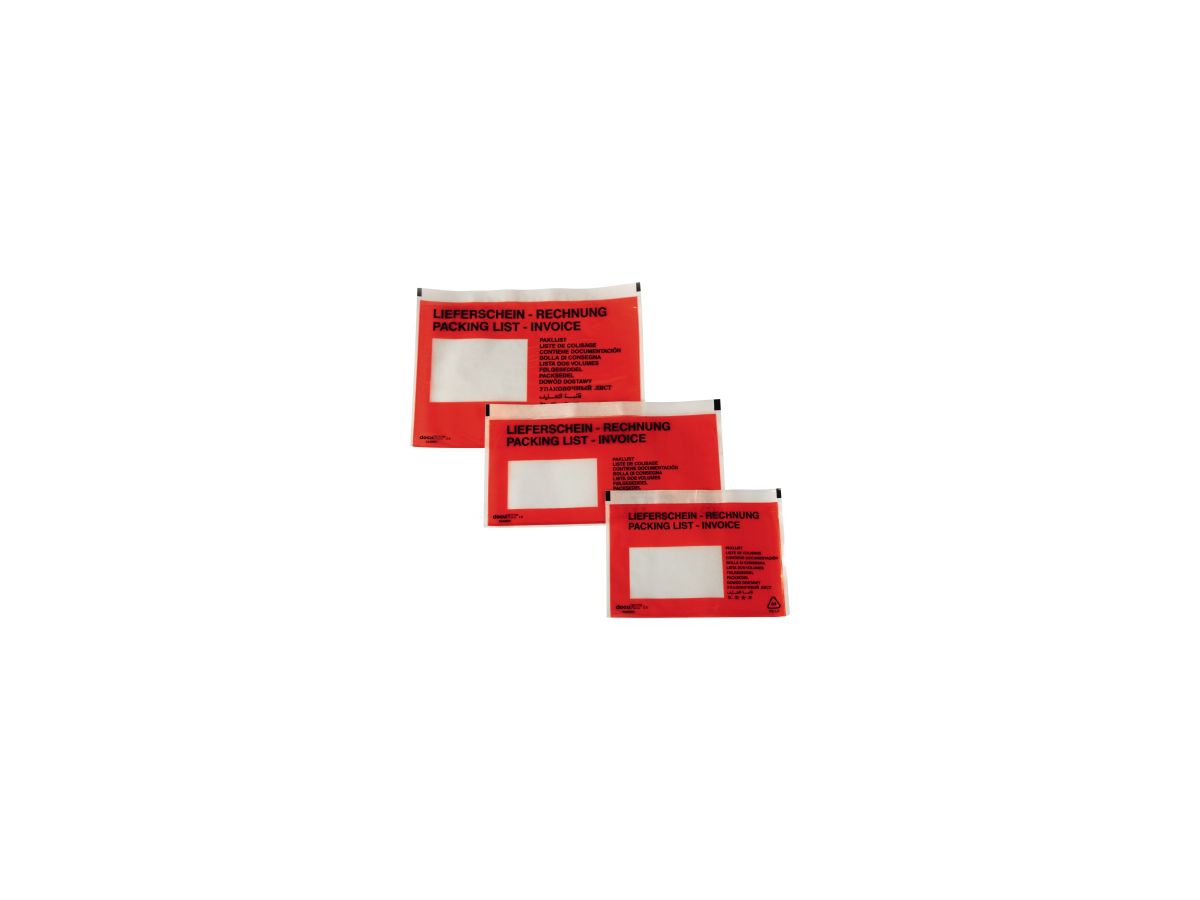 Dokumententasche Lieferschein- Rechnung C5 mF sk rt 250 St./Pack.
