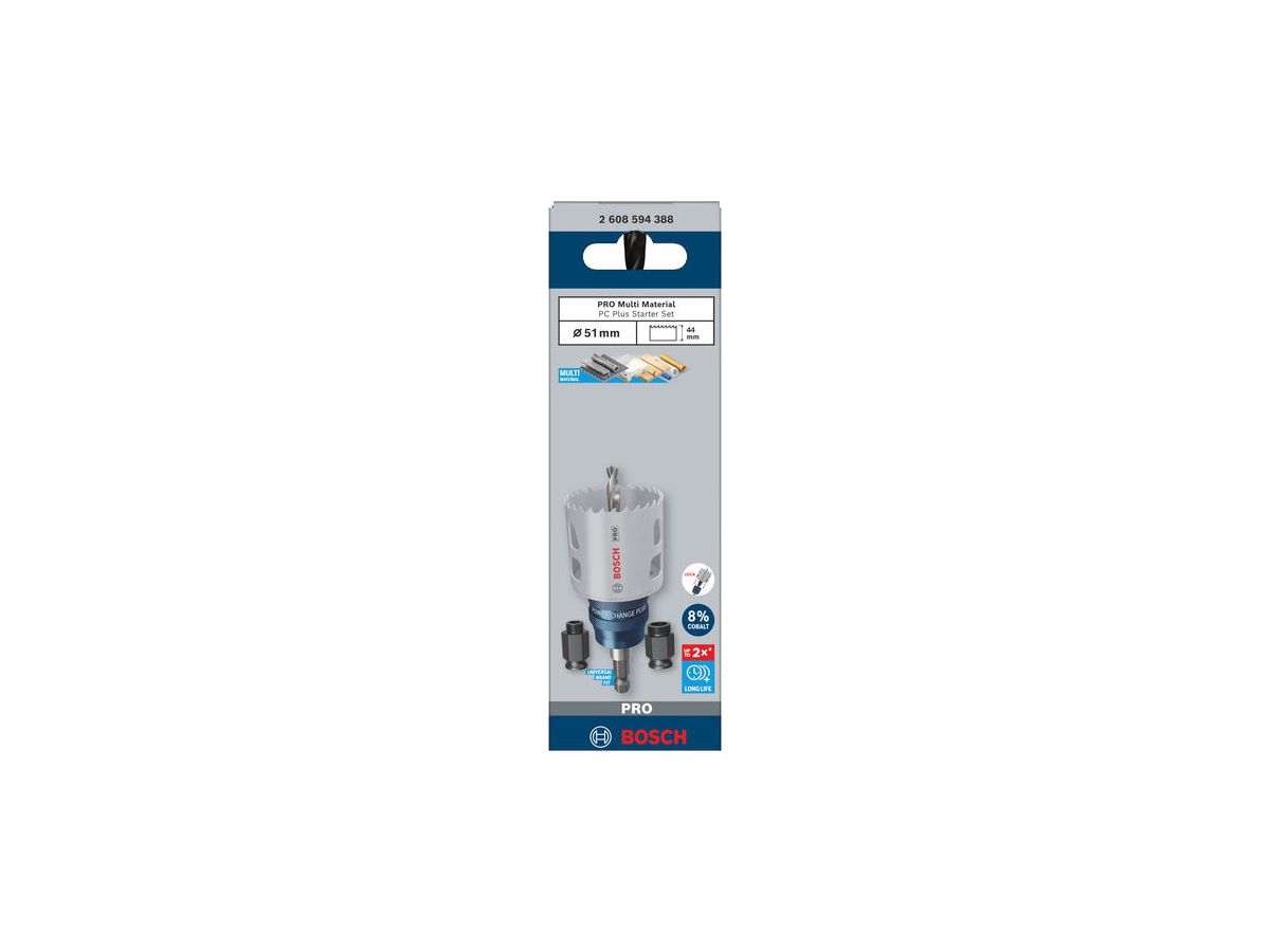 BOSCH PRO Lochsäge-Set Multi Material 51 mm, Power Change Plus