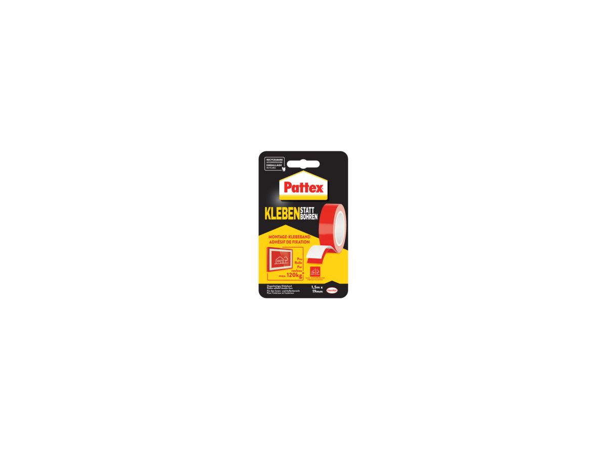 Pattex Kleben statt Bohren Klebeband 1,5m