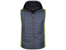 JN Men's Knitted Hybrid Vest JN768 kiwi-melange/anthracite-melange, Größe S