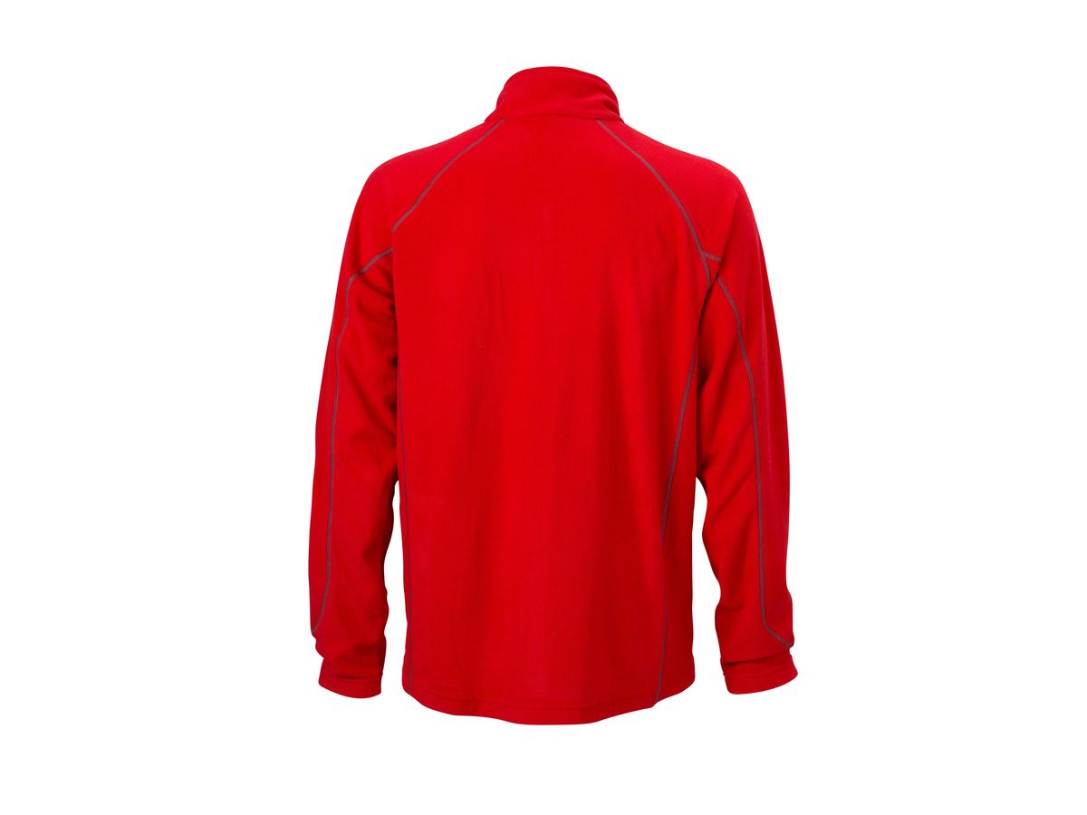 JN Mens Structure Fleece Jacket JN597 100%PES, red/carbon, Größe M