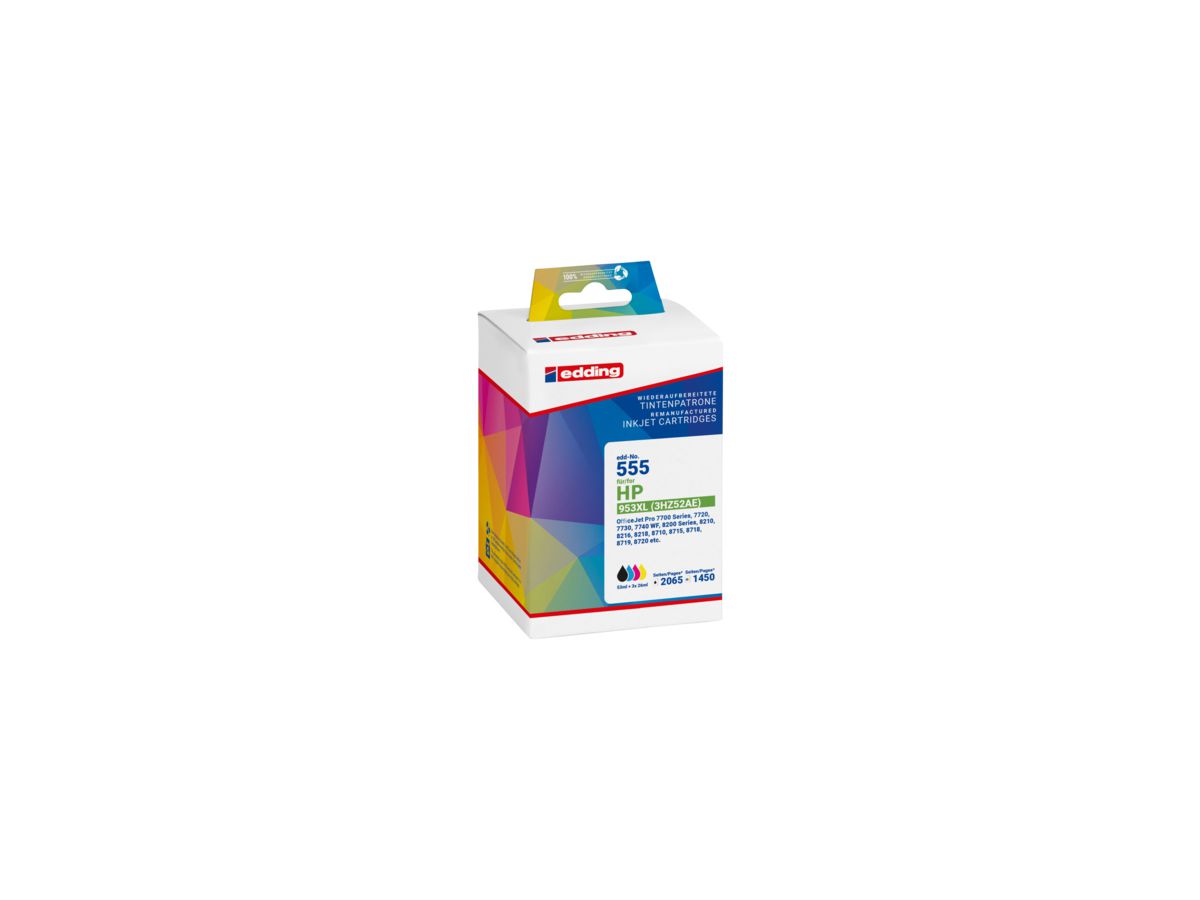 edding Tintenpatrone 18-555 wie HP 953XL sw/c/m/y 4 St./Pack.