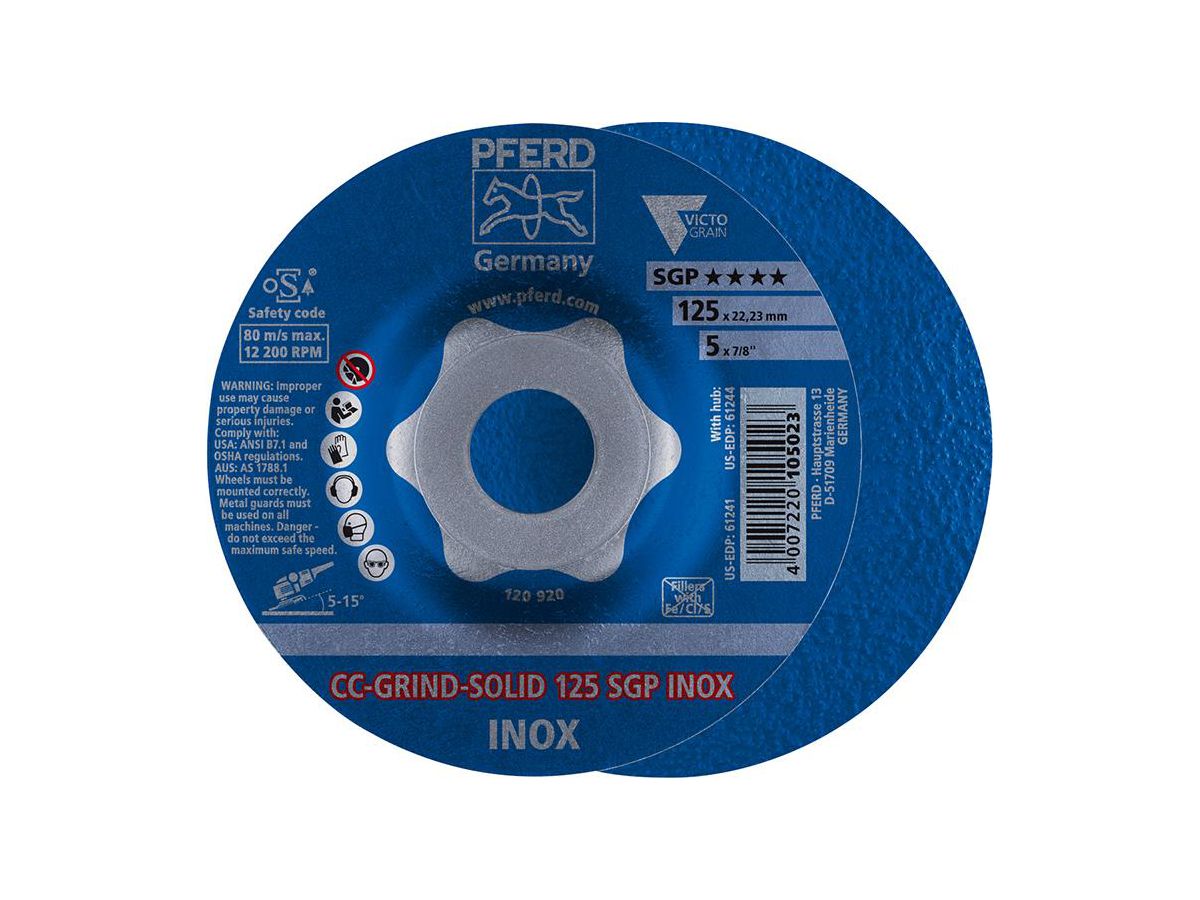 Schuurschijf CC-GRIND Solid SGP RVS 125m m PFERD
