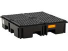 CEMO PE-Palettenauffangwanne mit PE-Rost