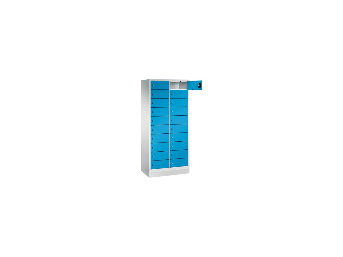 C+P Laptopschrank, ohne Elektrifizierung 1800x810x500mm, 7035/5012, 2x10 Fächer