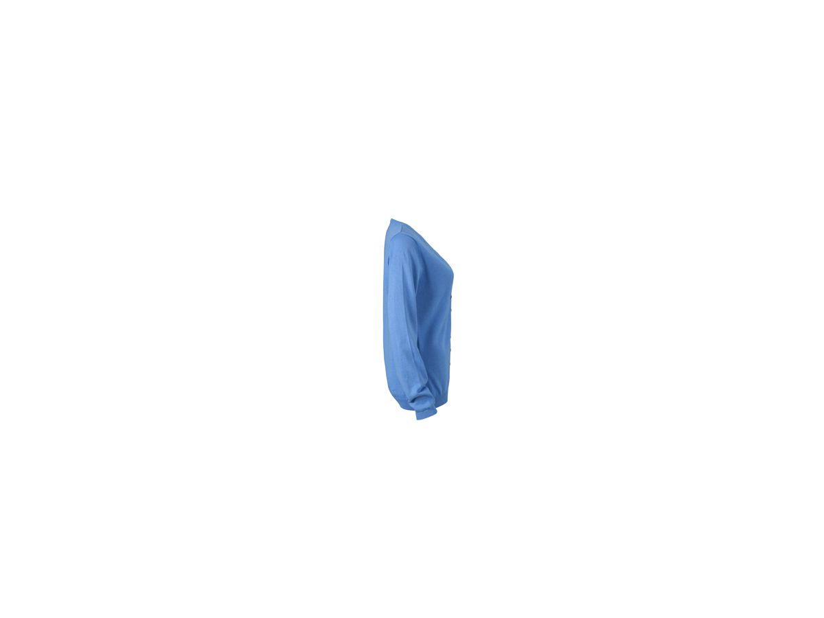JN Ladies V-Neck Cardigan JN660 100%BW, glacier-blue, Größe XL