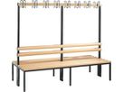 C+P Gard.-bank BASIC doppels., 6 Füße 1710x1960x756mm, Holz, 2x8 Haken