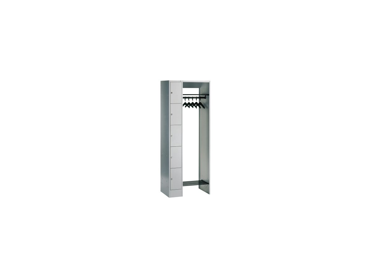 Garderobe offen RAL 7035,1950x740x480mm 1 Schrank