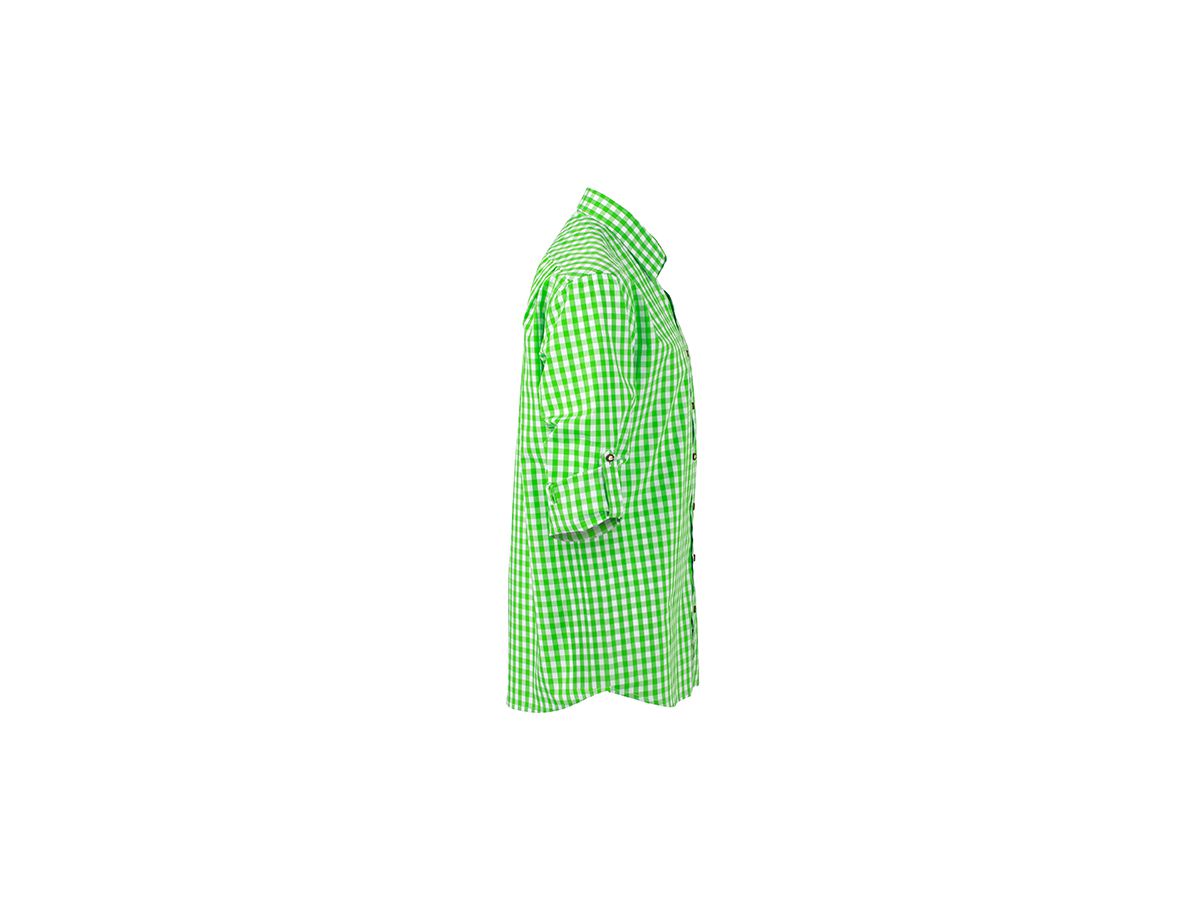JN Mens Traditional Shirt JN638 100% BW, green/white, Größe L