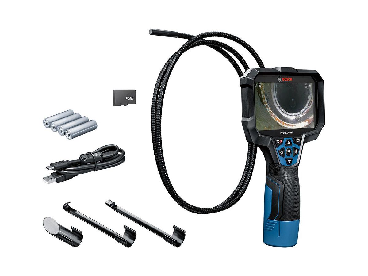 BOSCH Inspektionskamera GIC 12V-5-27 C SD Karte, USB Kabel, 4x1,5 LR6