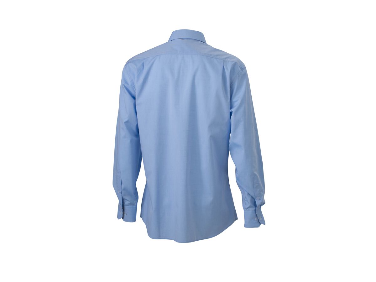 JN Mens Plain Shirt JN619 100% BW, light-blue/navy-white, Größe XL
