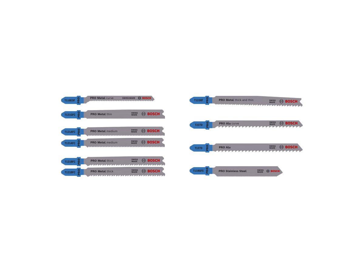BOSCH Stichsägeblatt-Set PRO Metal and Alu, 10-teilig