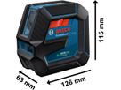 BOSCH Linienlaser GLL 2-15 G, grün LB10, DK10, Zieltafel, Tasche, 4x1,5 V