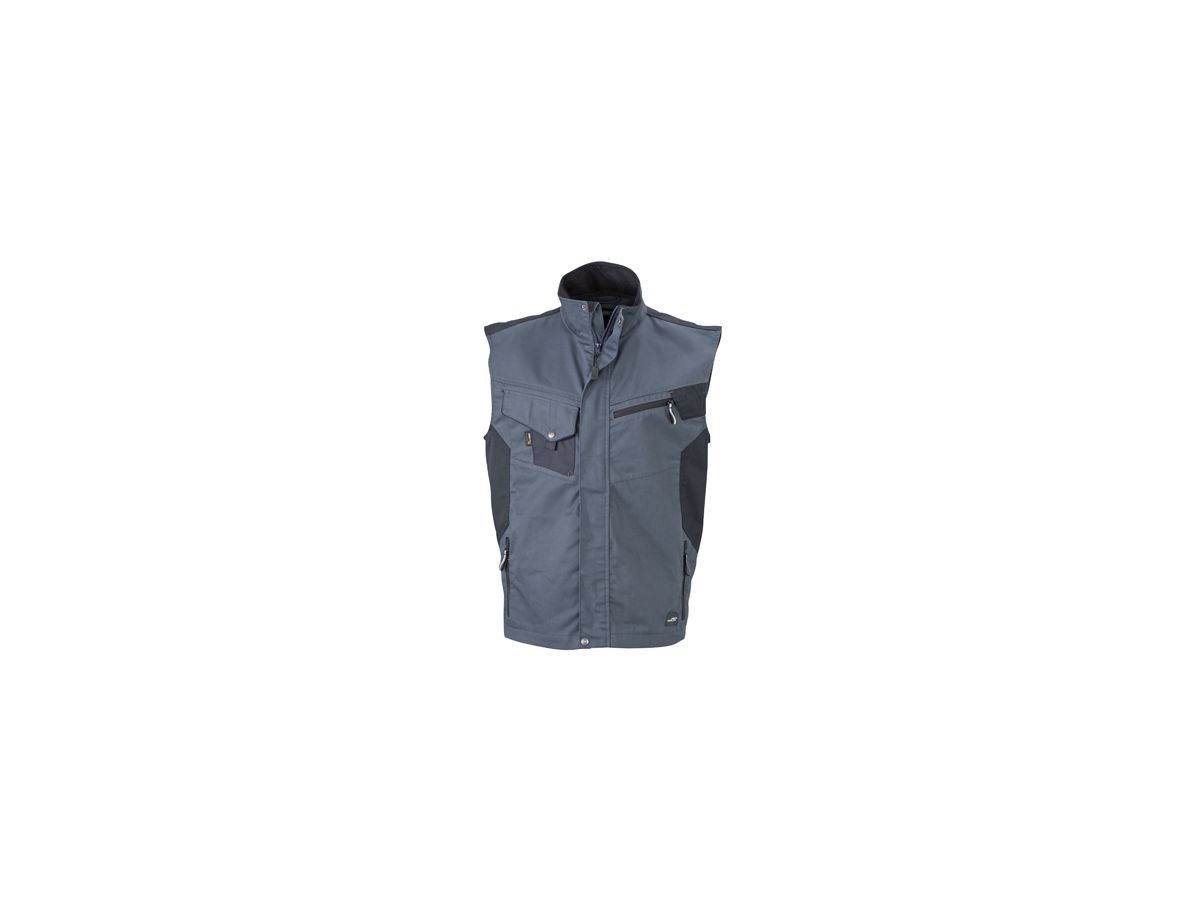 JN Workwear Vest JN822 65%PES/35%BW, carbon/black, Größe M