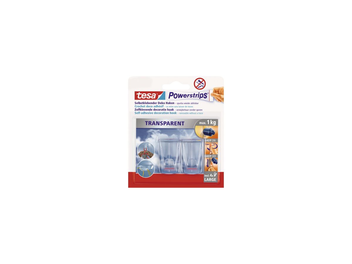 tesa Klebestück Powerstrips 58813-0000-00 tr 2 St./Pack. +Haken
