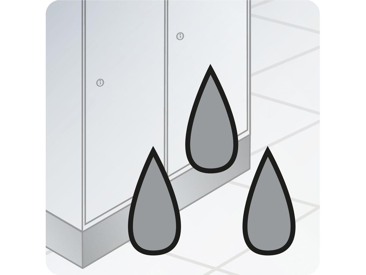 C+P Feuchtraumausführung Evolo verz. Stahlblech, 3-Teiler Füße/Sockel