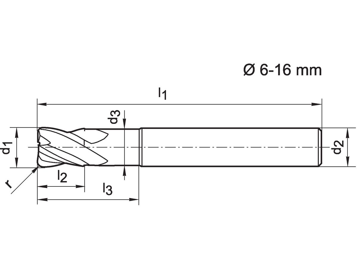 Toric end m. WN VHM TiALN 8.0/0.80mm T4 E.S. FORMAT